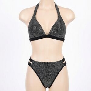 Wolf & Whistle Chic Black and Silver Bikini